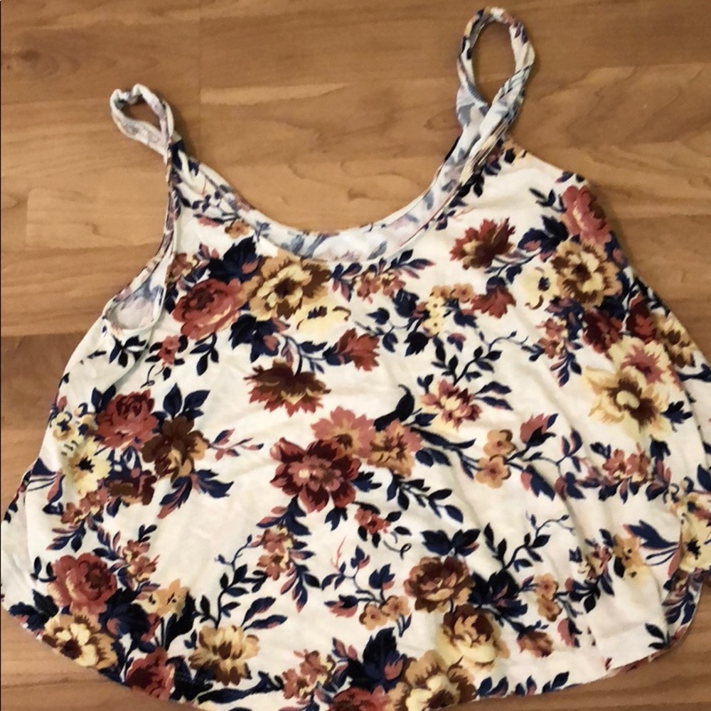 SMALL American eagle floral crop tank top